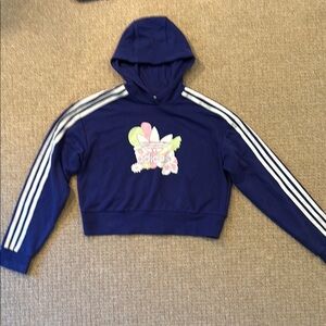 Adidas Blue Kids Sweatshirt Classic Three-Stripe Design